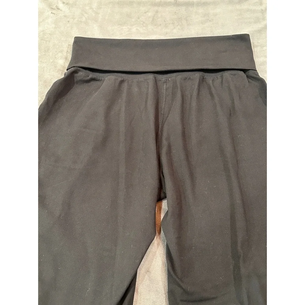 OFFLINE by Aerie Real Me Joggers Black High Waisted Foldover Pants Medium Long